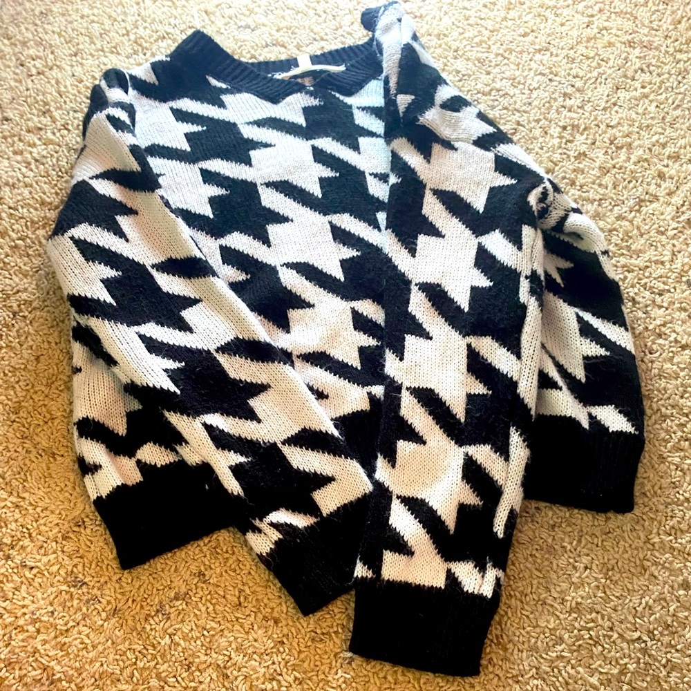 Large black and white sweater